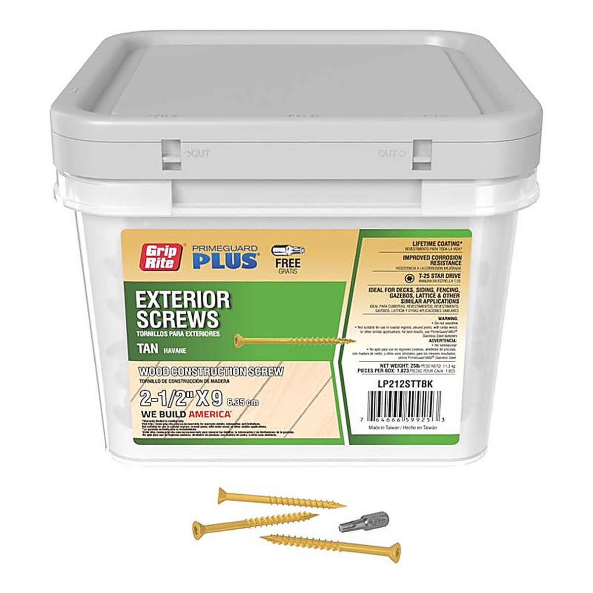 Grip-Rite LP212STTBK No. 9 x 2.5 in. L Star Bugle Head Deck Screws 25 lb. 360/Pack