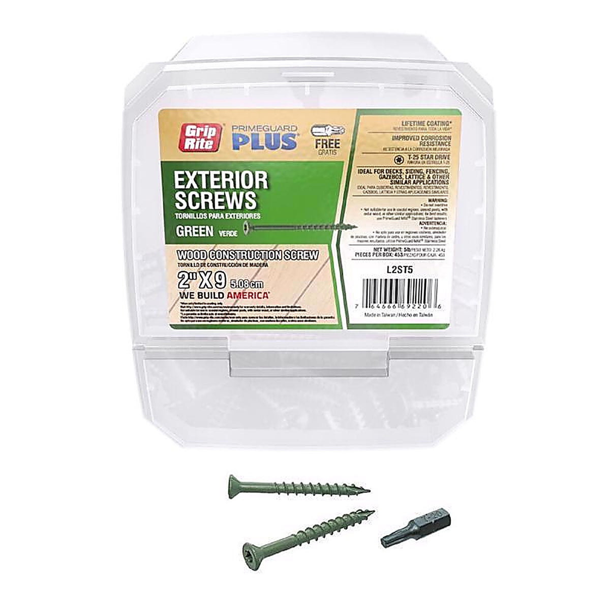 Grip-Rite L2ST5 No. 8 x 2 in. L Star Bugle Head Exterior Deck Screws 5 lb. 1802/Pack