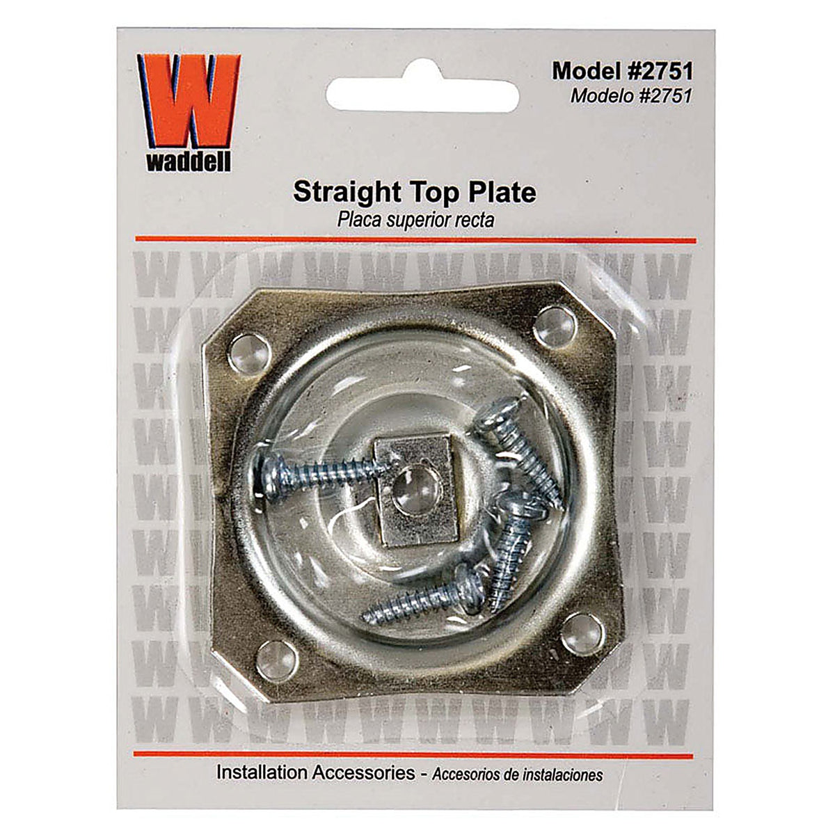 Waddell 2751 2-1/2 in. H Straight Steel Table Leg Plate