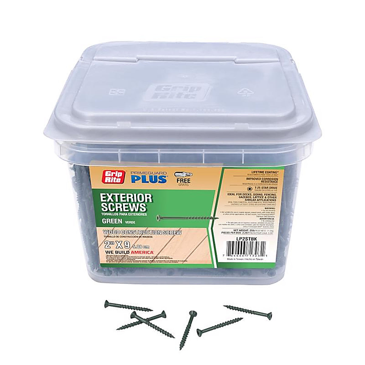 Grip-Rite LP2STBK PrimeGuard Plus No. 9 wire S X 2 in. L Star Flat Head Deck Screws 25 lb