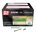 Grip-Rite L3STGR2M PrimeGuard Plus No. 9 wire S X 3 in. L Star Flat Head Deck Screws 2000 pk