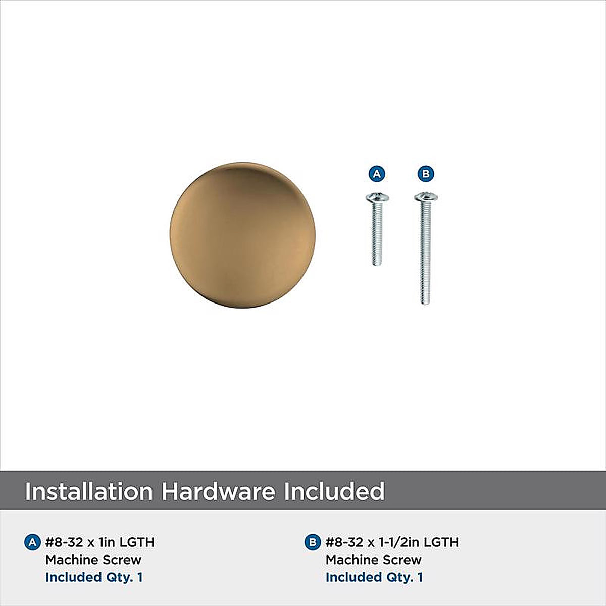 Amerock - BP53005CZ - Edona Round Cabinet Knob 1-1/4 In. D 1-1/8 In. Champagne Bronze 1 Pack