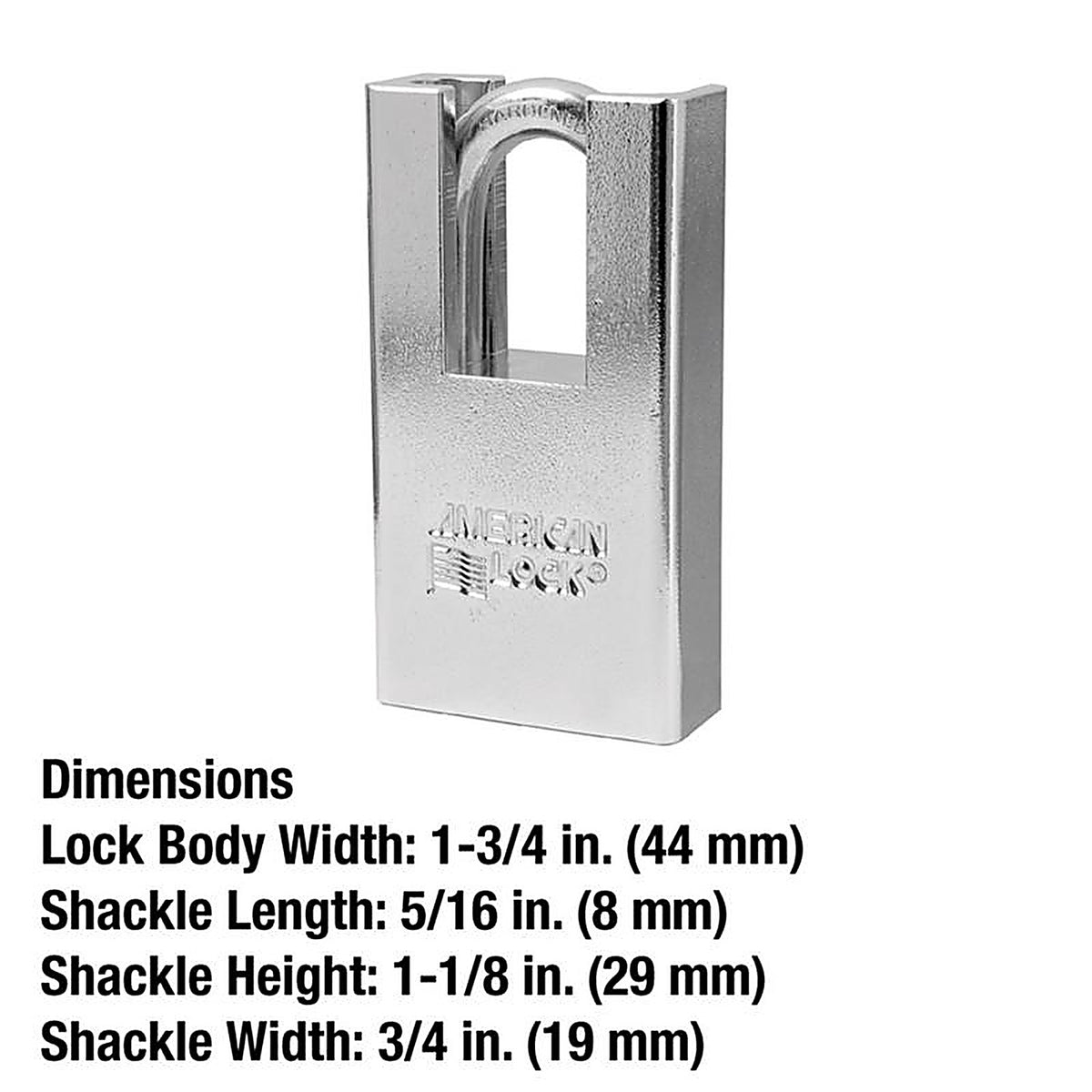 American Lock - A5300D - 6.5 In. H X 1-3/4 In. W Steel 5-Pin Cylinder Shrouded Padlock
