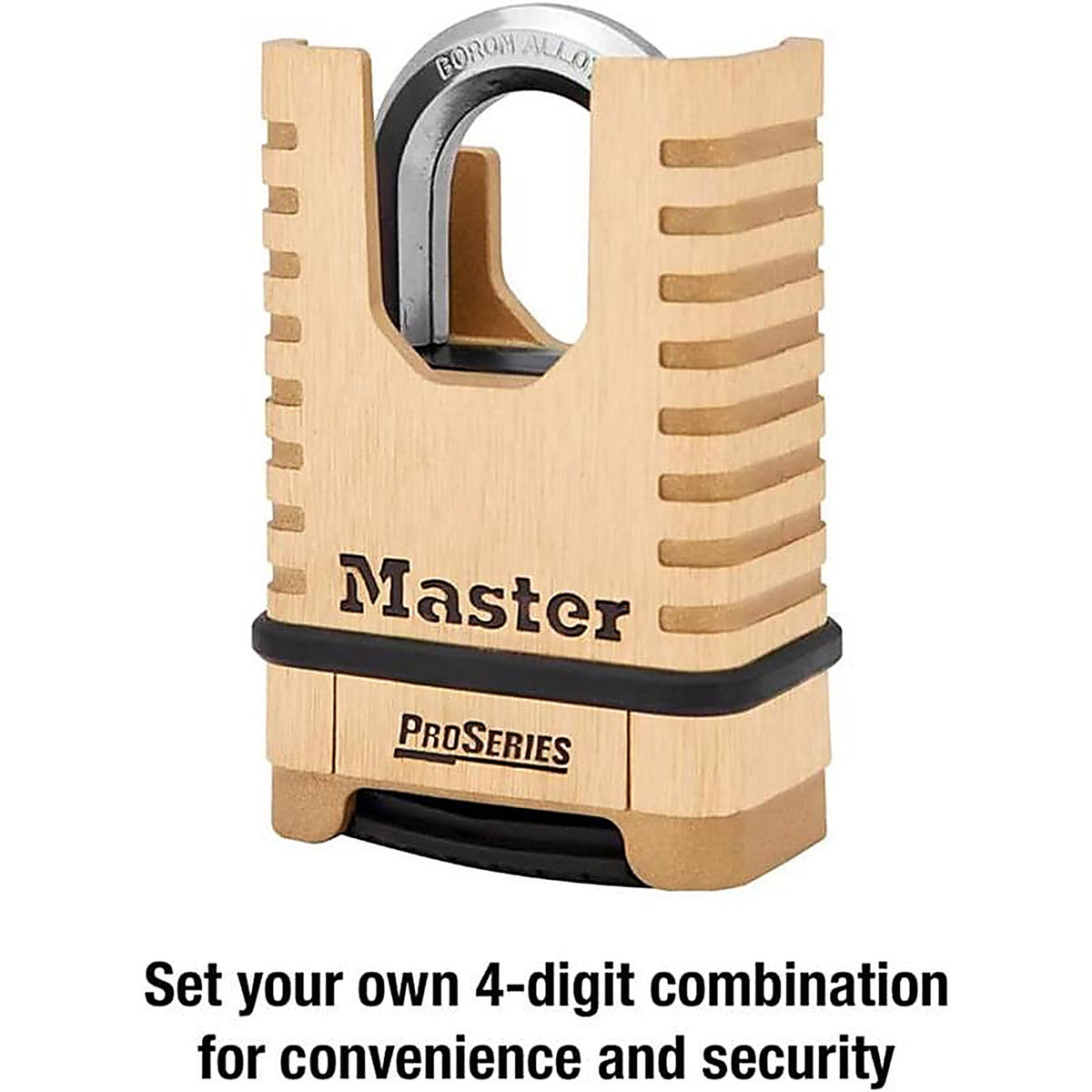 Master Lock - 1177D - Proseries 6.56 In. H X 2-1/4 In. W Brass 4-Digit Combination Shrouded Padlock