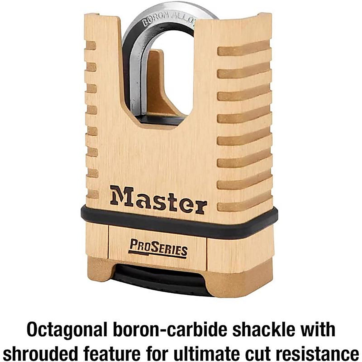 Master Lock - 1177D - Proseries 6.56 In. H X 2-1/4 In. W Brass 4-Digit Combination Shrouded Padlock