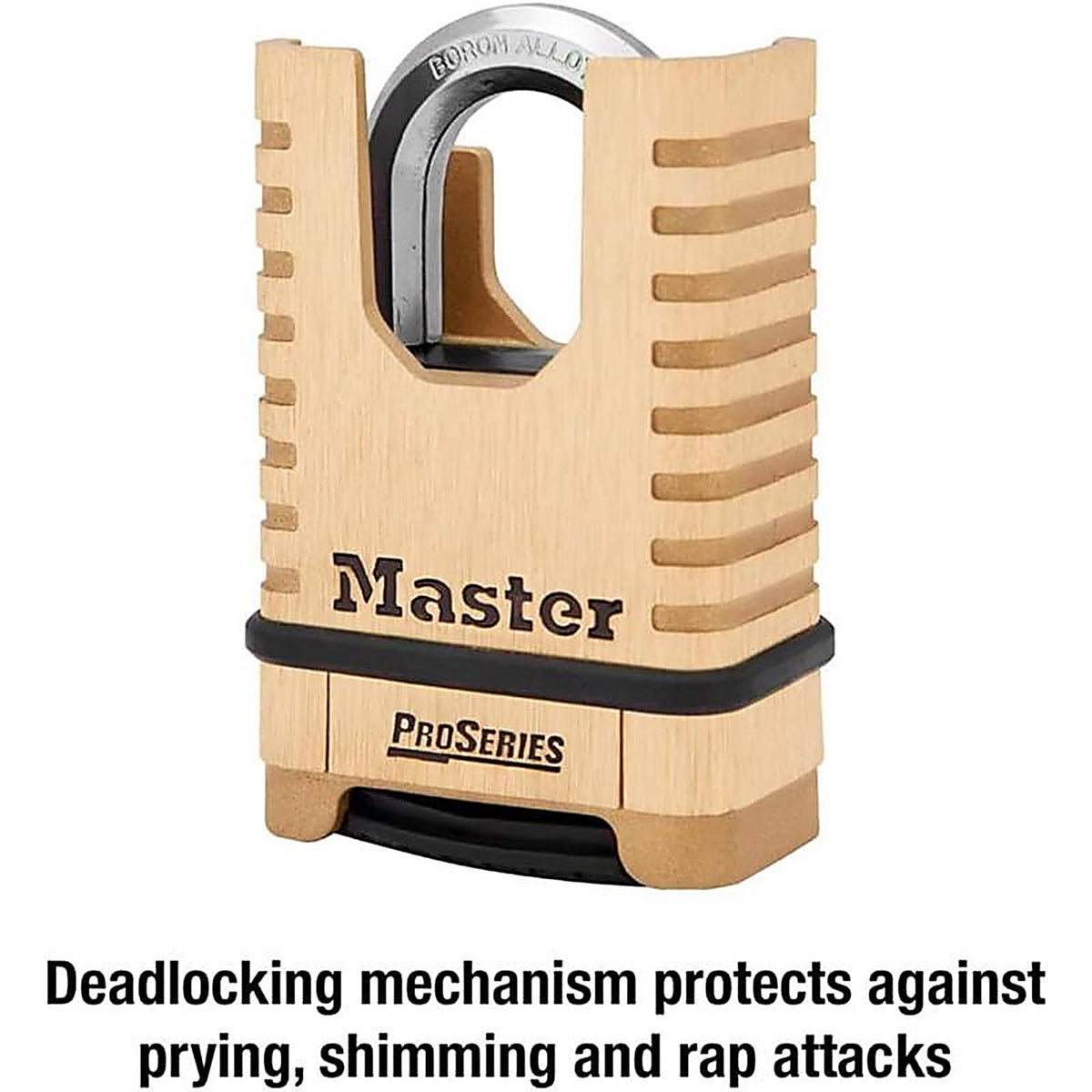 Master Lock - 1177D - Proseries 6.56 In. H X 2-1/4 In. W Brass 4-Digit Combination Shrouded Padlock