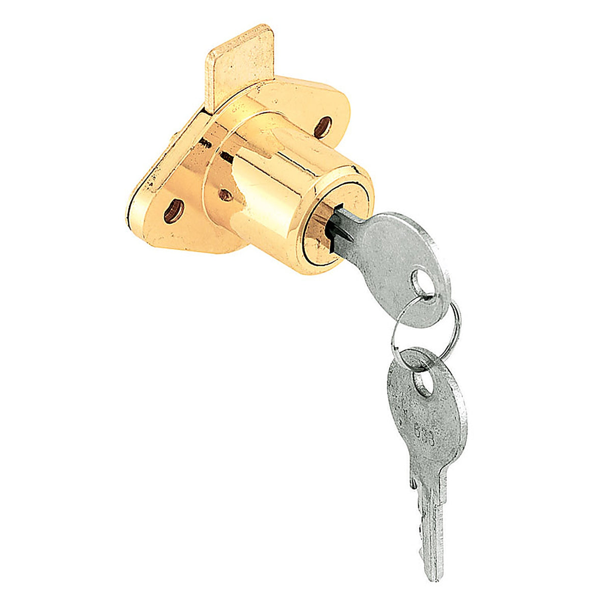 Prime-Line U9947 Bright Brass Gold Steel Cabinet/Drawer Lock