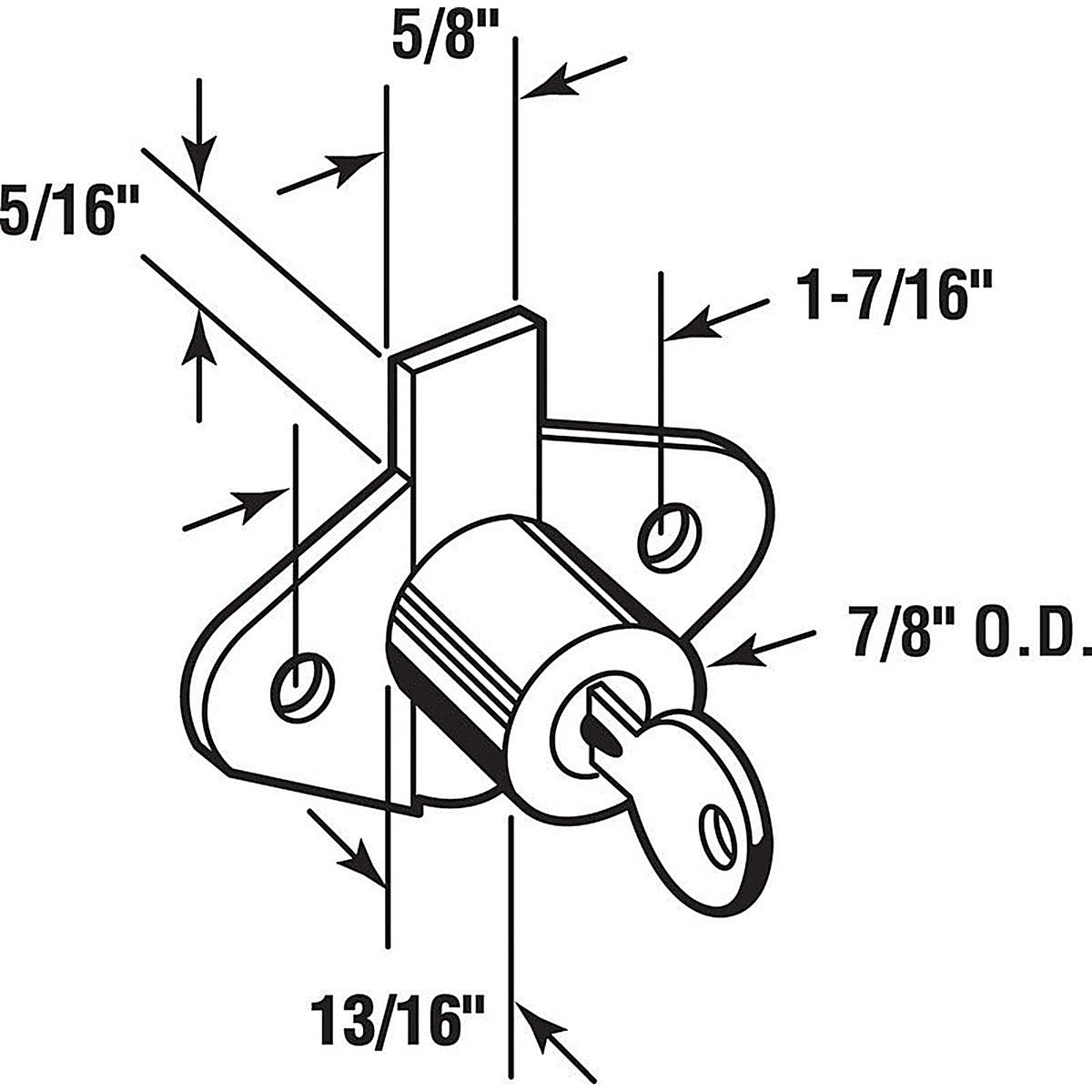 Prime-Line CCEP9947KA Bright Brass Bronze Steel Cabinet/Drawer Lock