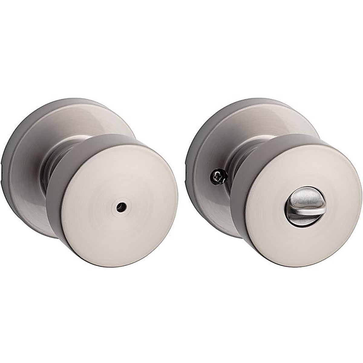 Kwikset - 97300-931 - Signature Series Pismo Satin Nickel Privacy Knob Right or Left Handed