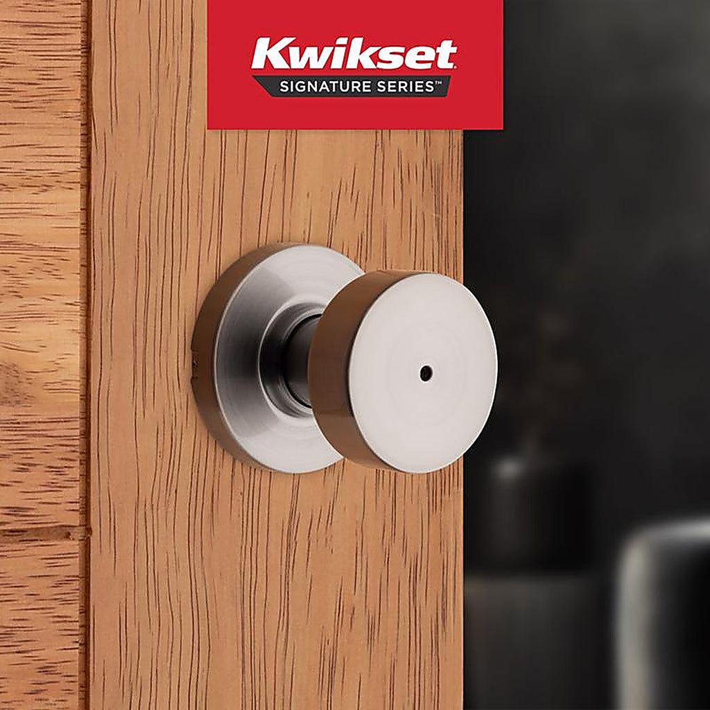 Kwikset - 97300-931 - Signature Series Pismo Satin Nickel Privacy Knob Right or Left Handed