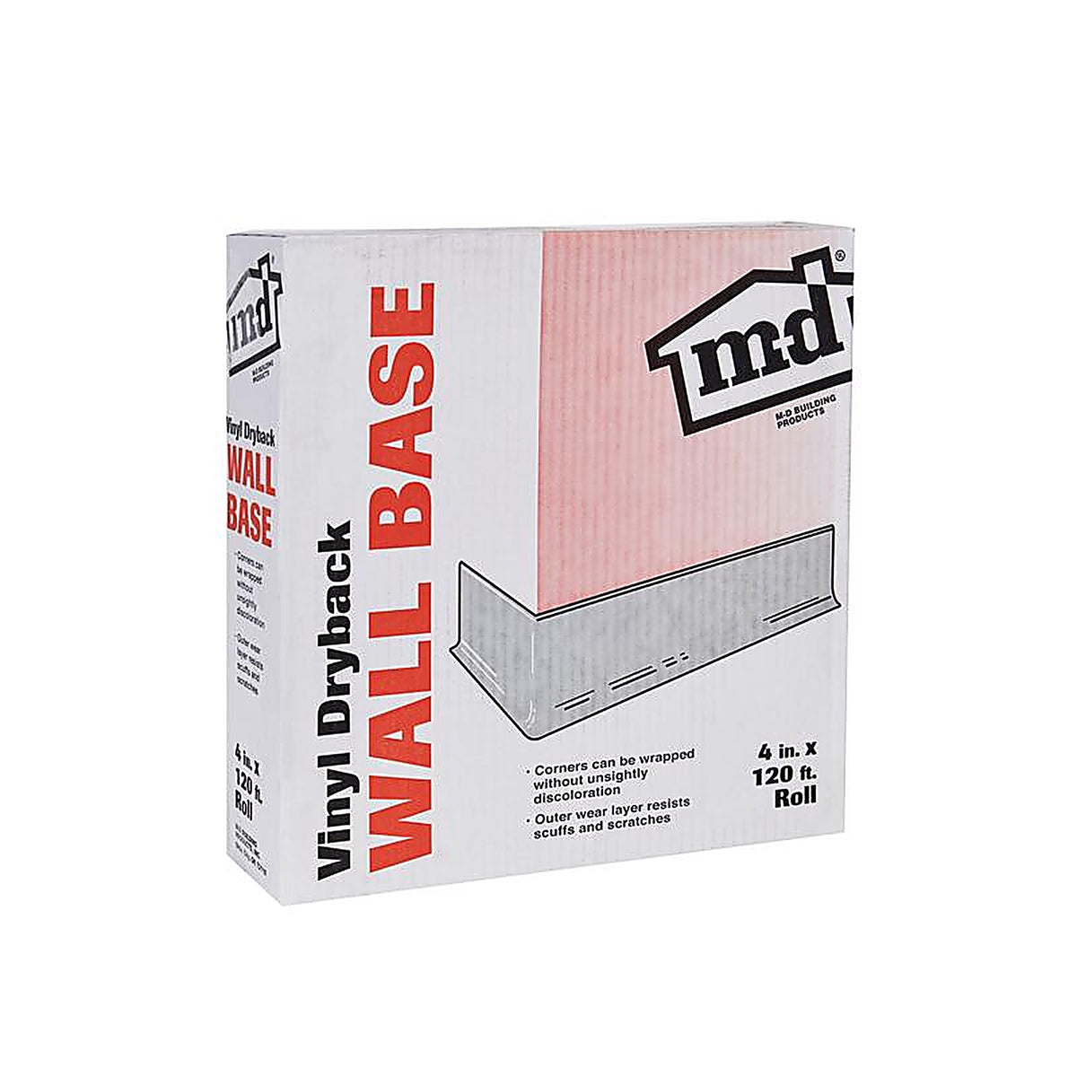 M-D - 75507 - Building Products 4 In. H X 0.08 In. W X 120 Ft. L Dry Back Snow White Vinyl Wall Base
