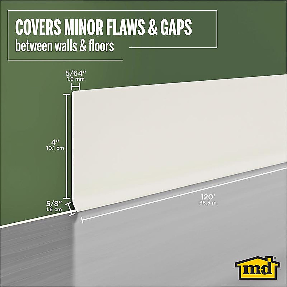 M-D - 75481 - Building Products 4 In. H X 0.08 In. W X 120 Ft. L Dry Back Almond Vinyl Wall Base