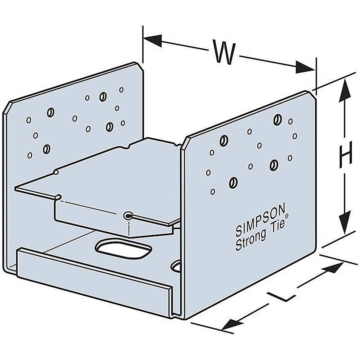 Simpson Strong-Tie - ABU88RZ - 8 In. H X 8 In. W 14 Ga. Galvanized Steel Adjustable Post Base