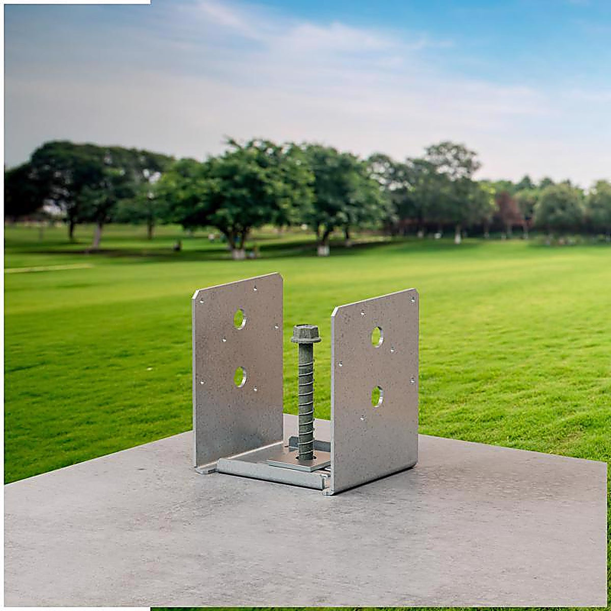 Simpson Strong-Tie - ABU88RZ - 8 In. H X 8 In. W 14 Ga. Galvanized Steel Adjustable Post Base