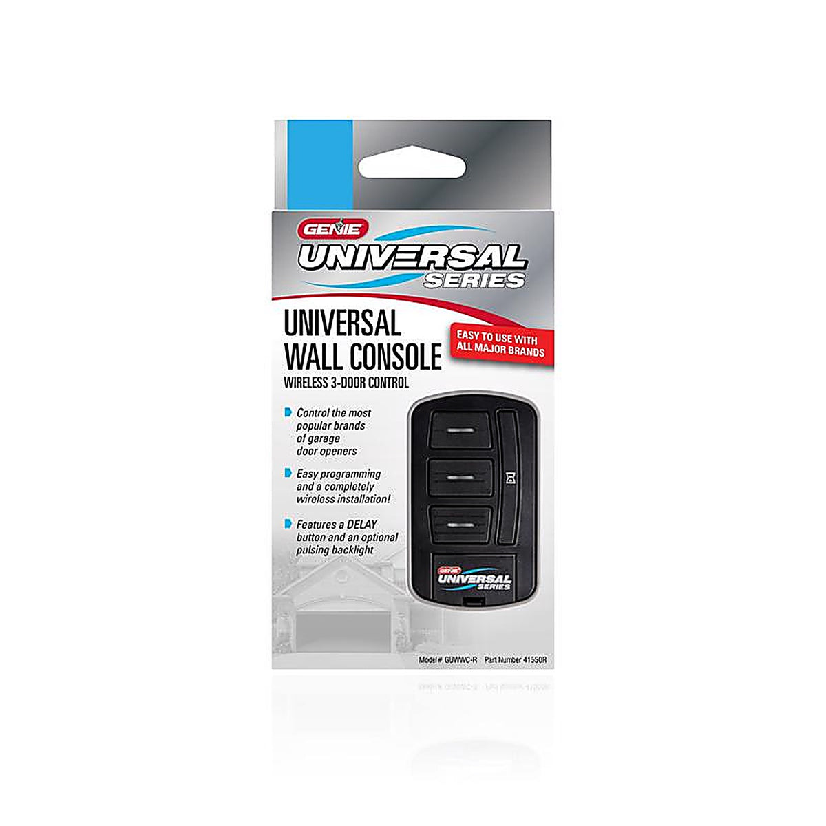 Genie - 41550R - 3 Door Universal Wall Push Button for Liftmaster, Chamberlain, Genie, Overhead Door, Wayne Dal
