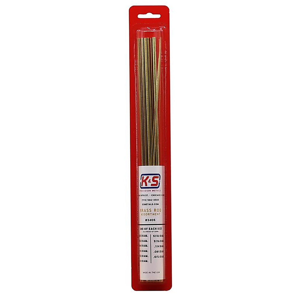 K&S - 3405 - 12 In. L Round Brass Tube 11 Pack