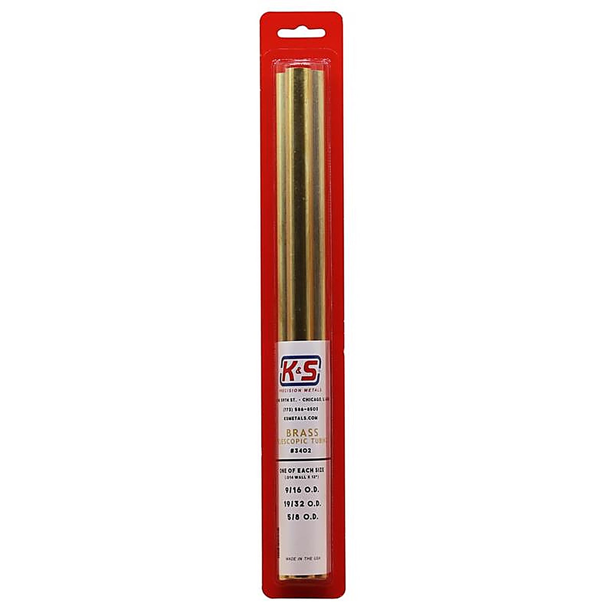K&S - 3402 - 12 In. L Round Brass Tube 3 Pack