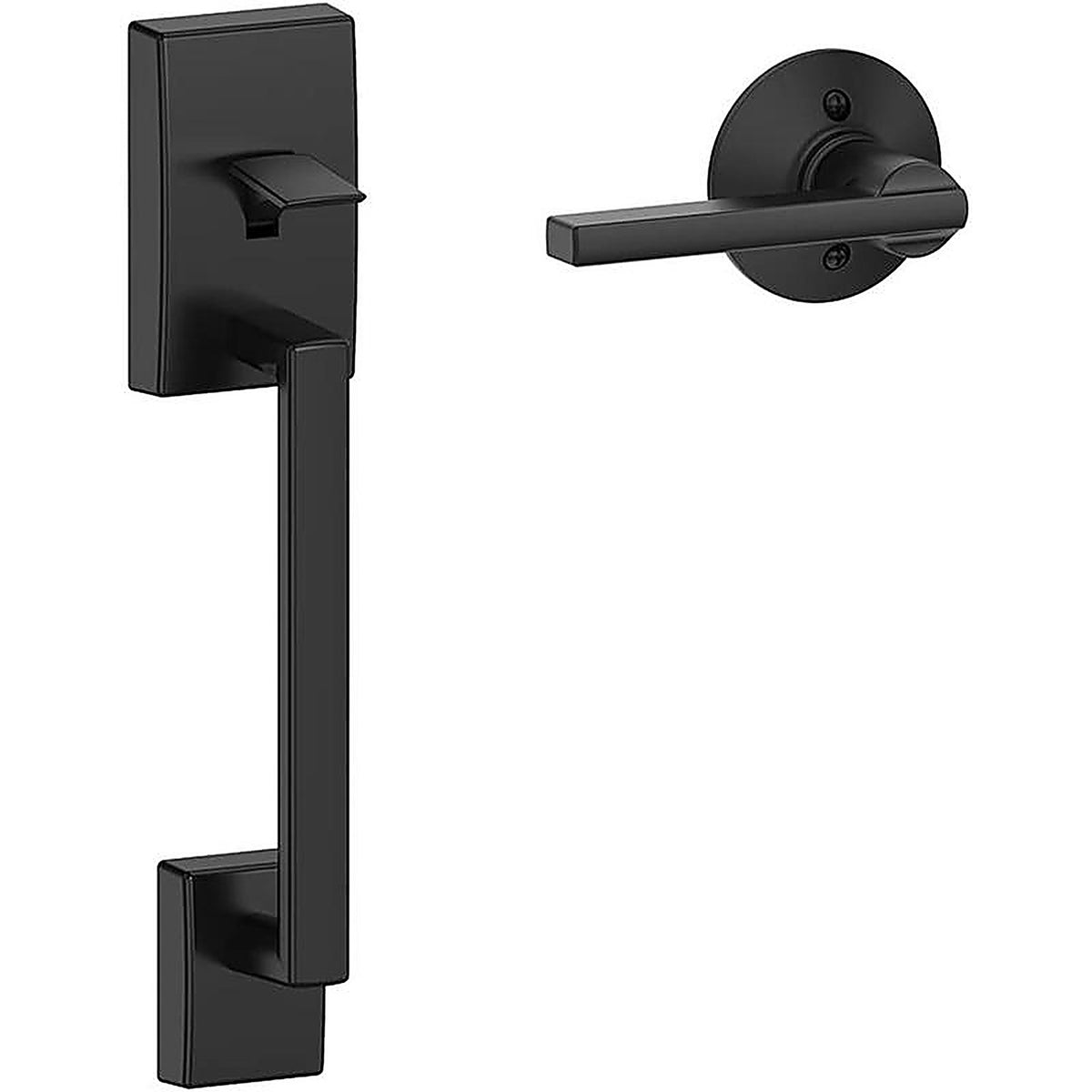 Schlage FE285GCEN622LAT Century Matte Black Handleset Grade 1 1-3/4 in.