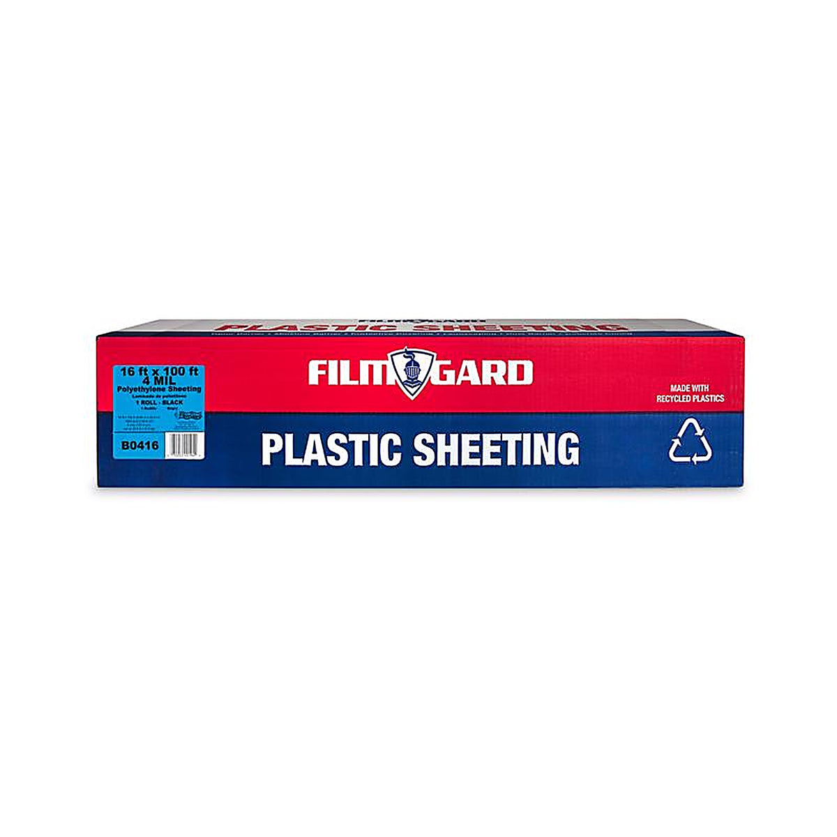 Film-Gard - 625941 - Plastic Sheeting 4 Mil X 16 Ft. W X 100 Ft. L Polyethylene Black 1 Pack