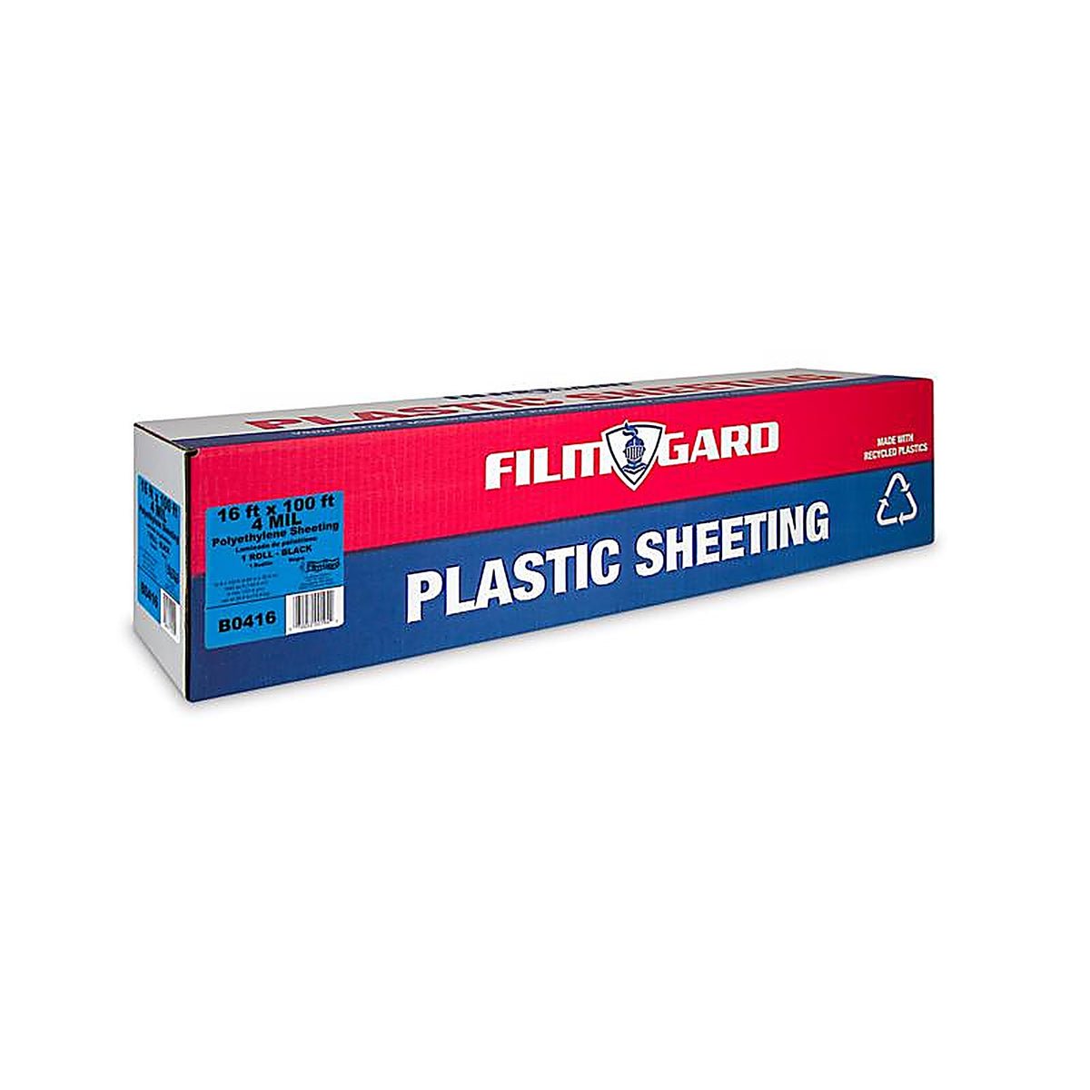 Film-Gard - 625941 - Plastic Sheeting 4 Mil X 16 Ft. W X 100 Ft. L Polyethylene Black 1 Pack