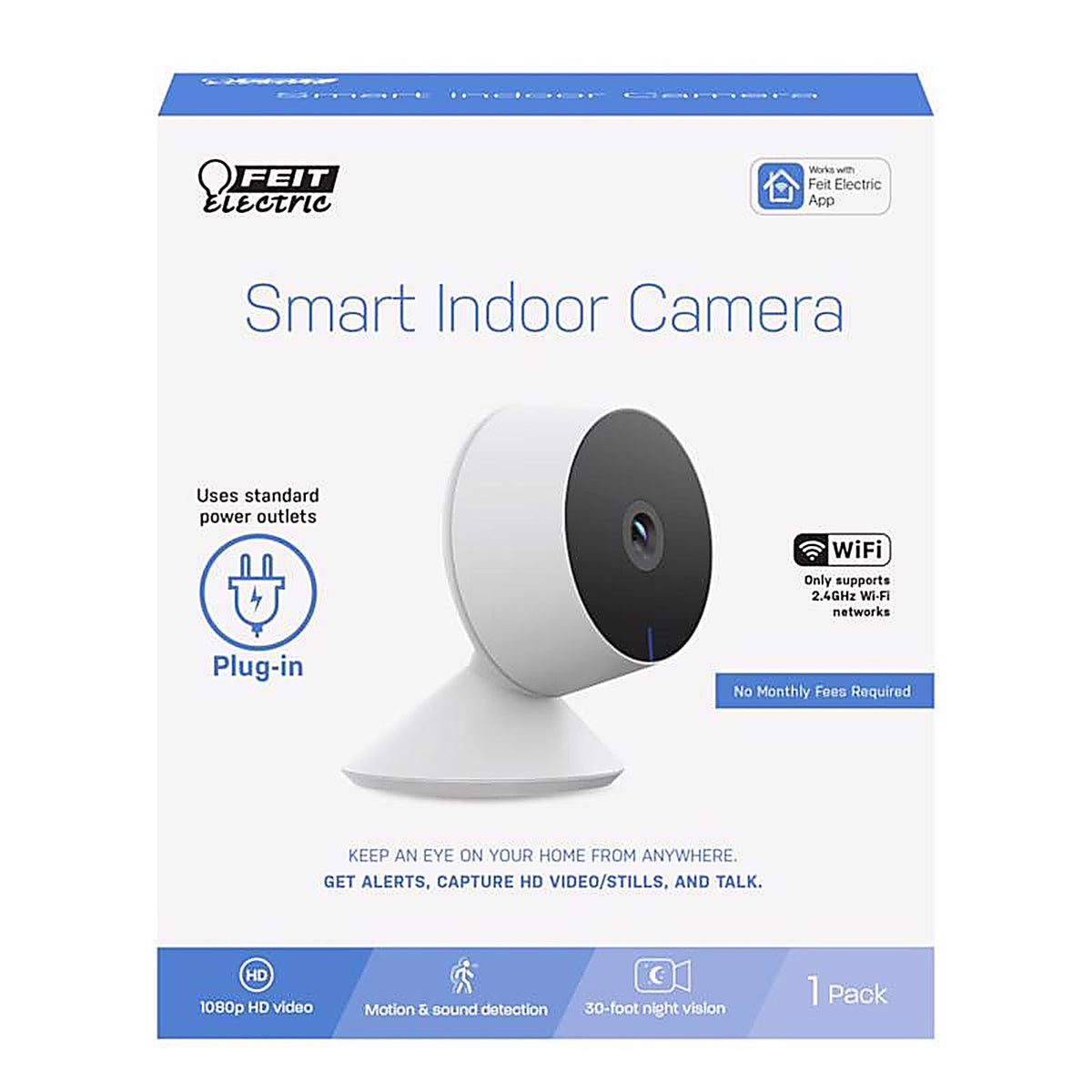 Feit Electric CAM1/WIFI Plug-in Indoor Black/White Wi-Fi Security Camera