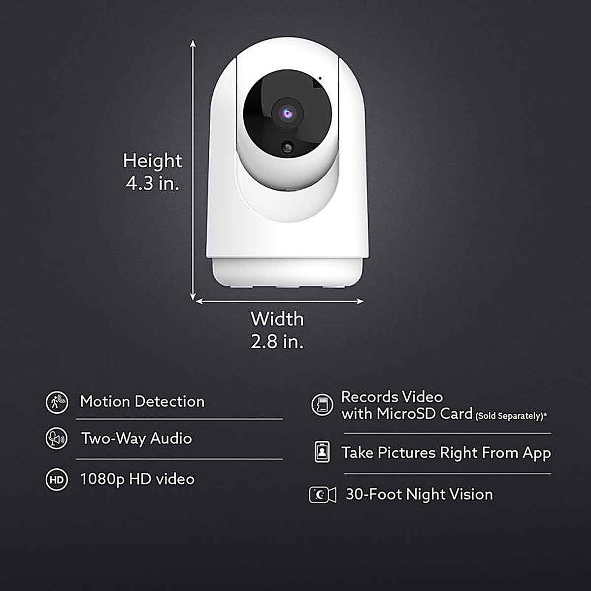 Feit Electric CAM/PAN/WIFI Plug-in Indoor Gray Wi-Fi Security Camera