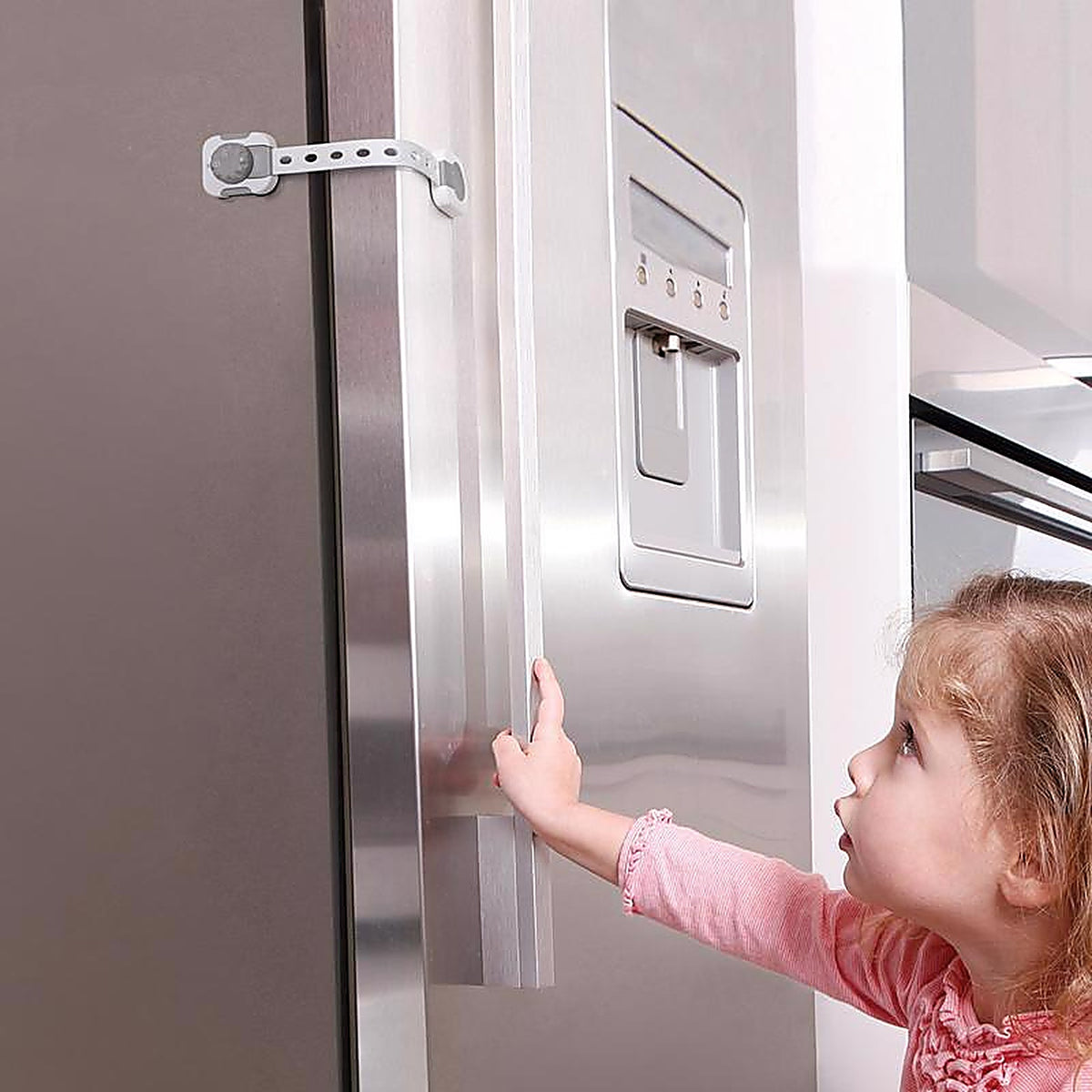 Dreambaby L1442 Twist N Lock Gray/White Plastic Adhesive Multi-Use Latch 2/Pack