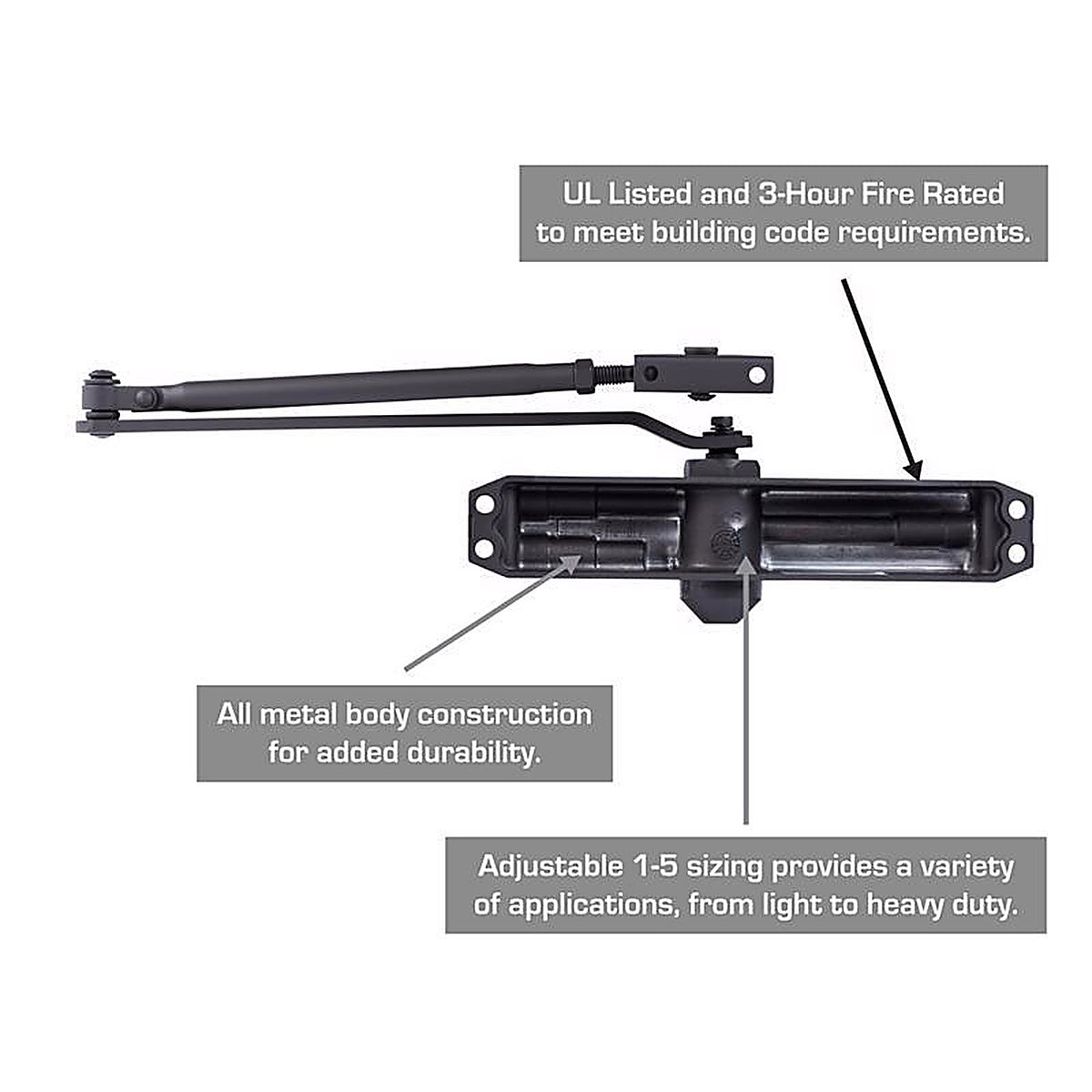 Brinks - BC4032 - Commercial Oil Rubbed Bronze Steel Hydraulic Door Closer Grade 1