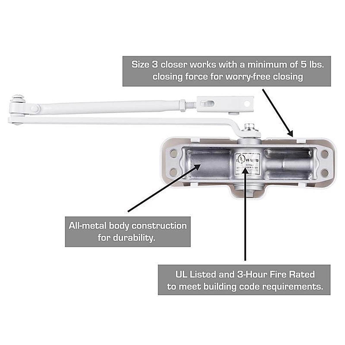 Brinks - BC4031 - Commercial Aluminum Steel Hydraulic Door Closer Grade 1