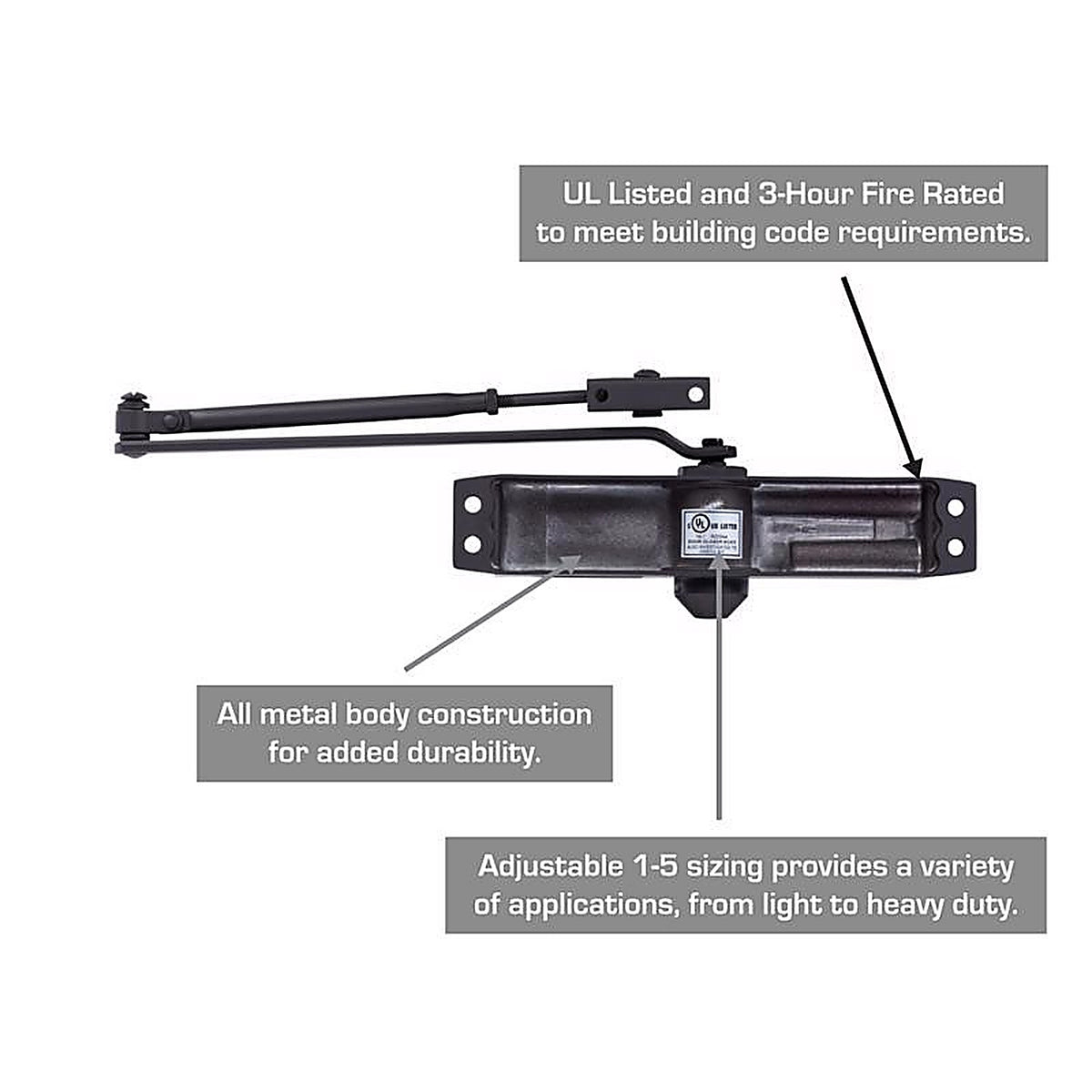 Brinks - BC4052 - Commercial Oil Rubbed Bronze Steel Hydraulic Door Closer Grade 1