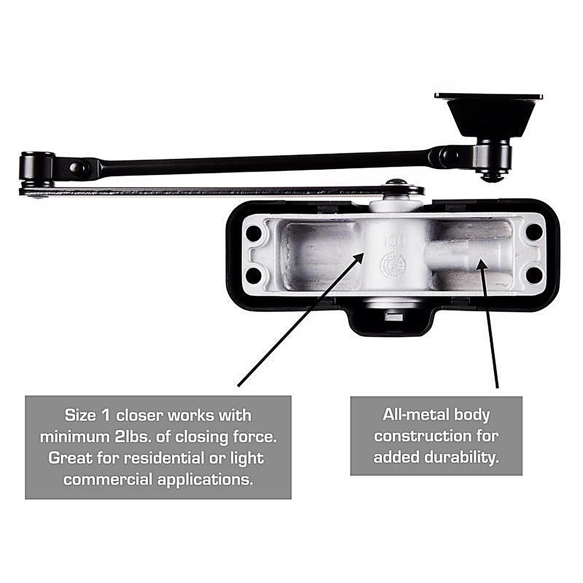 Brinks - BC4008 - Residential Matte Black Metal Hydraulic Door Closer