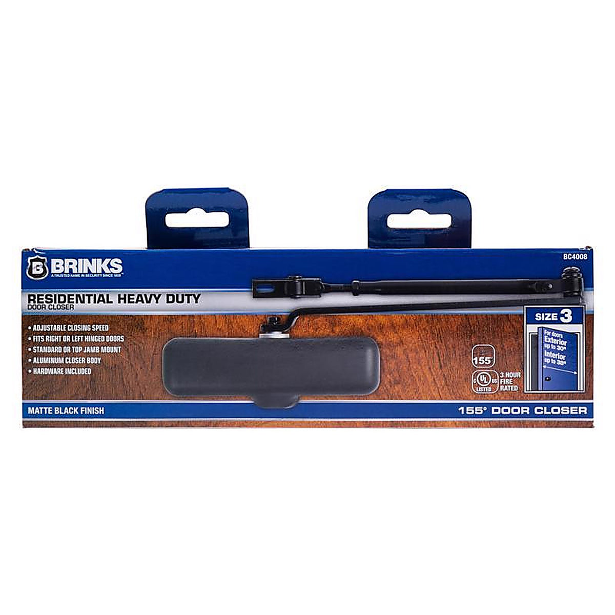 Brinks - BC4008 - Residential Matte Black Metal Hydraulic Door Closer