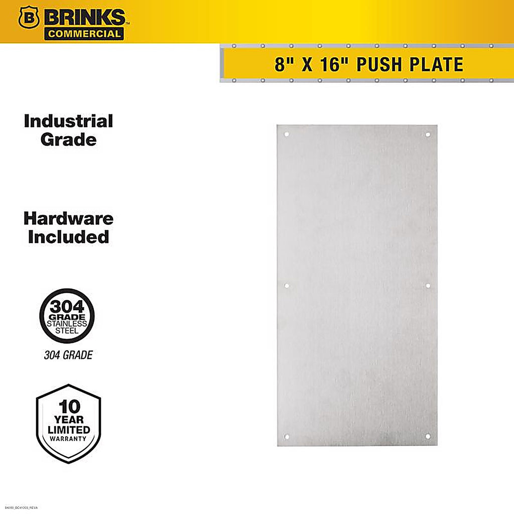 Brinks - BC41003 - 16 In. L Stainless Steel Push Plate