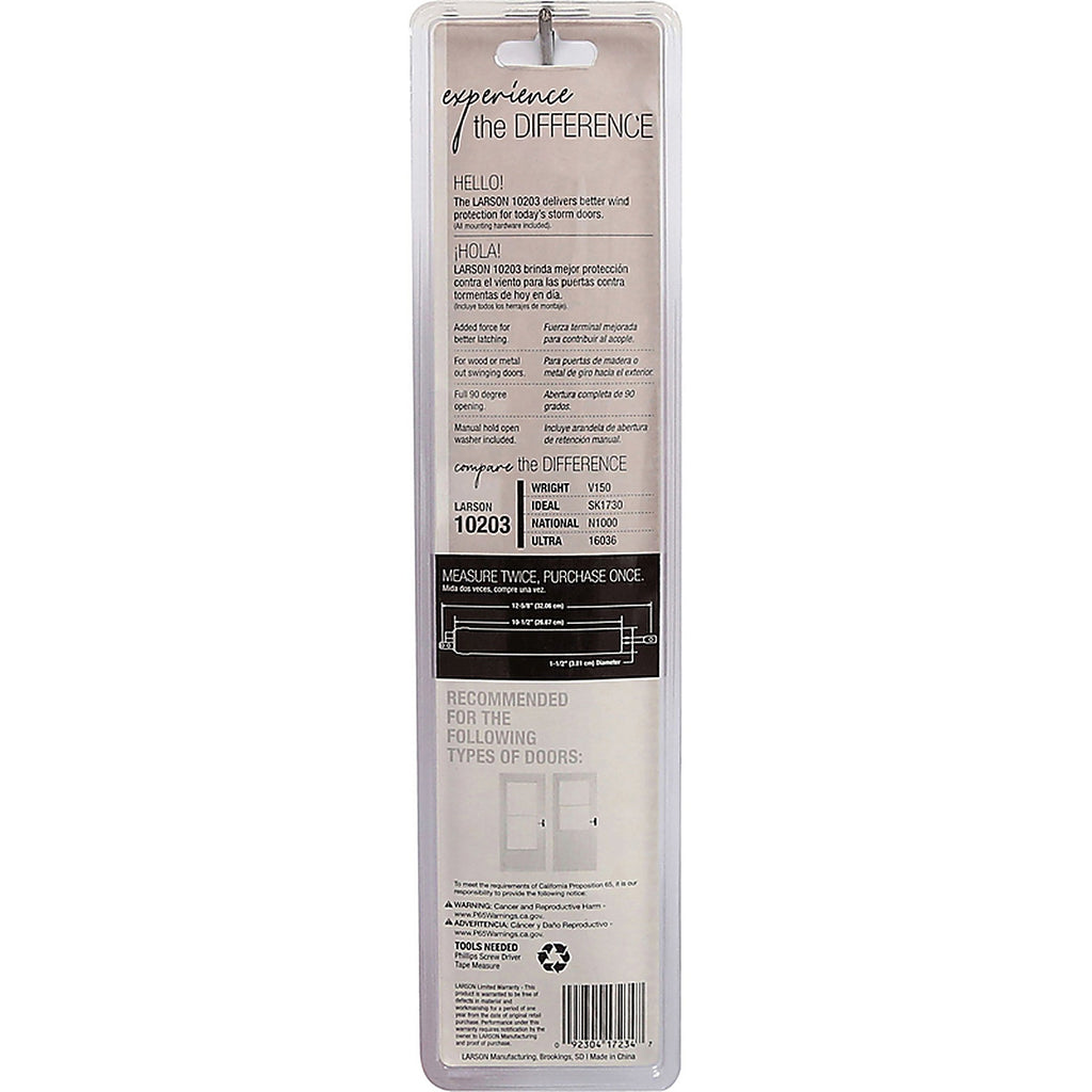 Larson CH1020301 Heavy Duty Aluminum Pneumatic Door Closer White