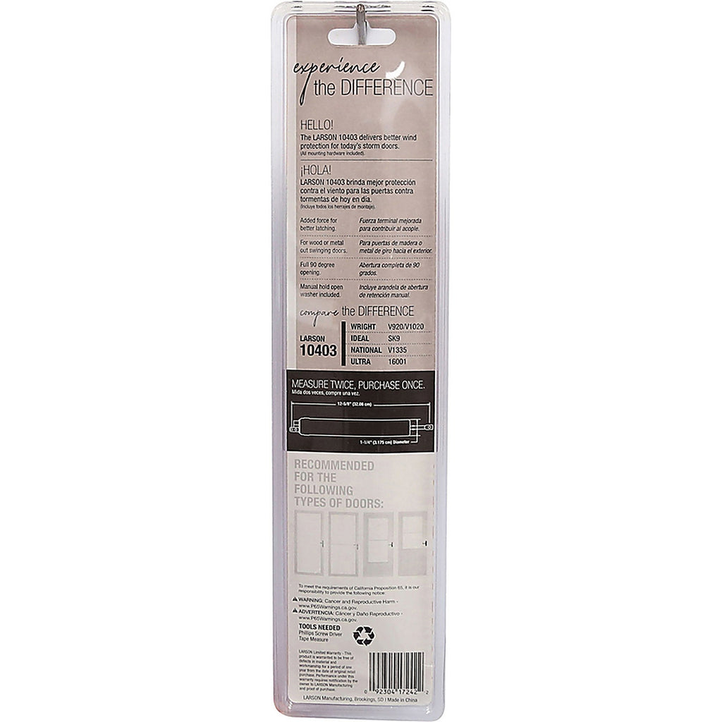 Larson CH1040301 Standard Duty Aluminum Pneumatic Door Closer