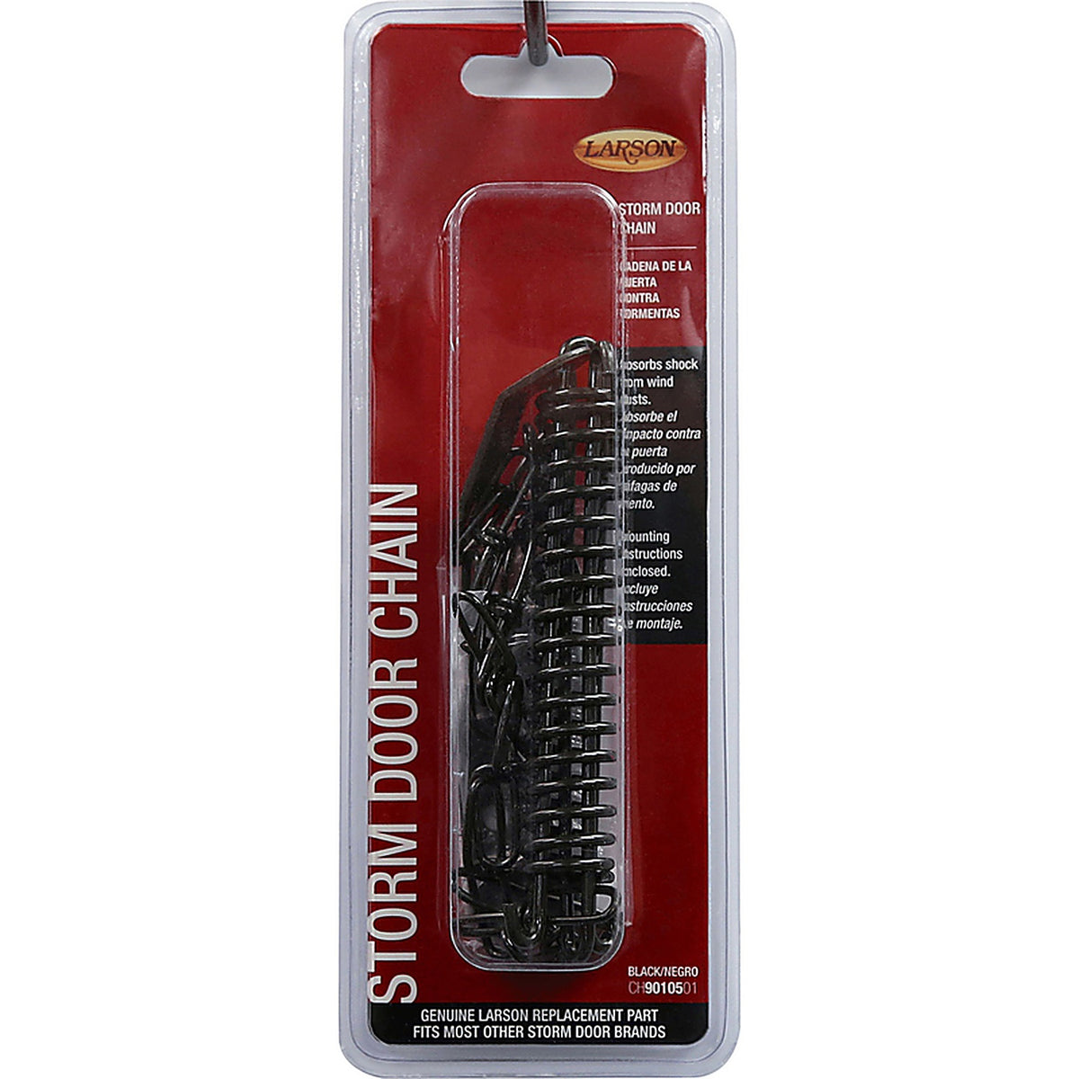 Larson CH9010501 Zinc-Plated Black Steel Storm Door Wind Chain 9 pc
