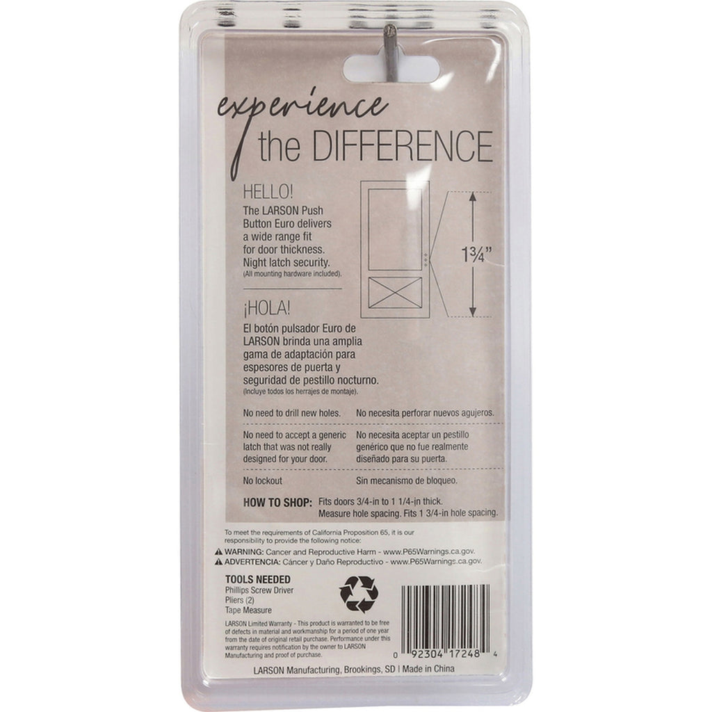 Larson CH2000501 Euro Black Zinc Push Button Latch 1 pk