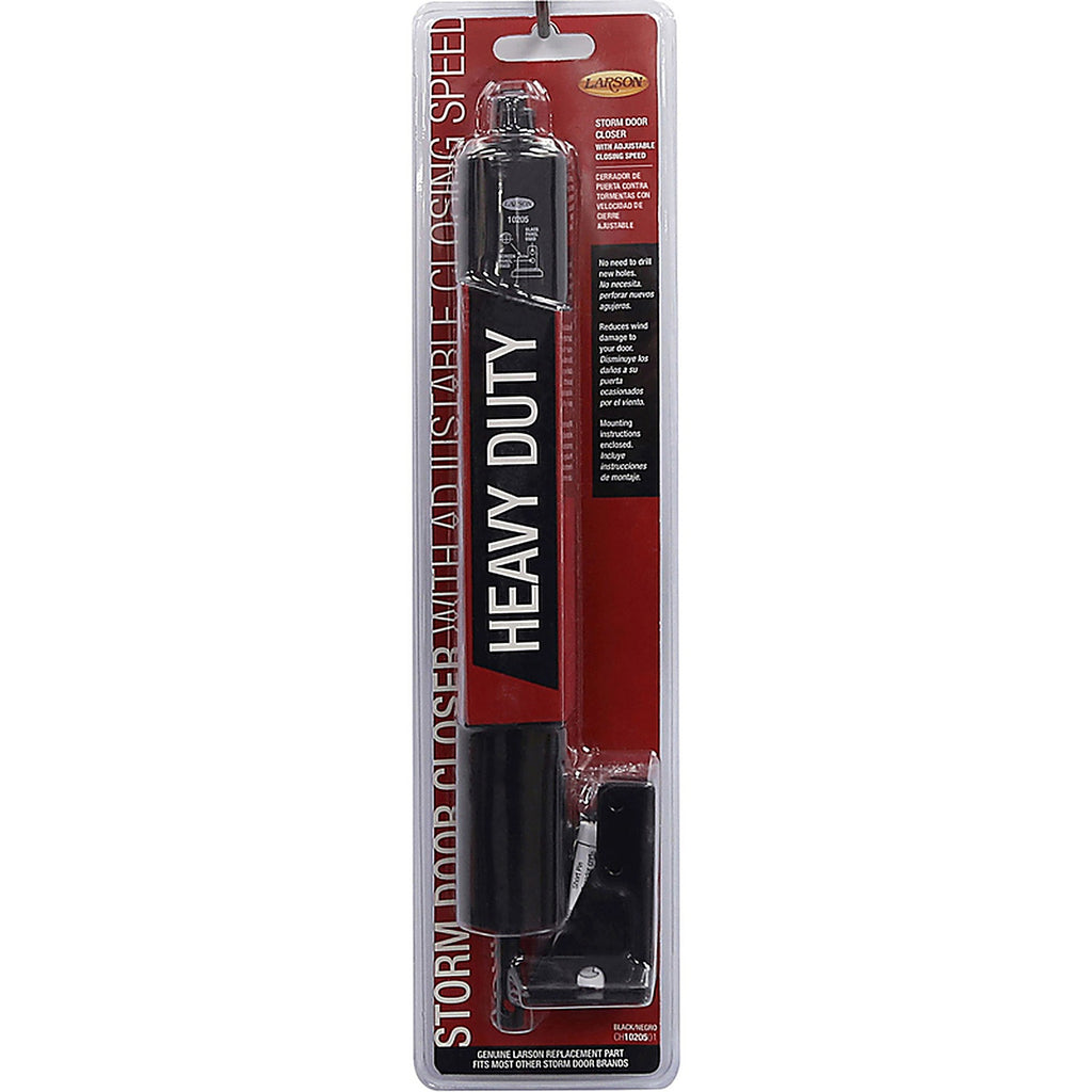 Larson CH1020501 Heavy Duty Aluminum Pneumatic Door Closer Black