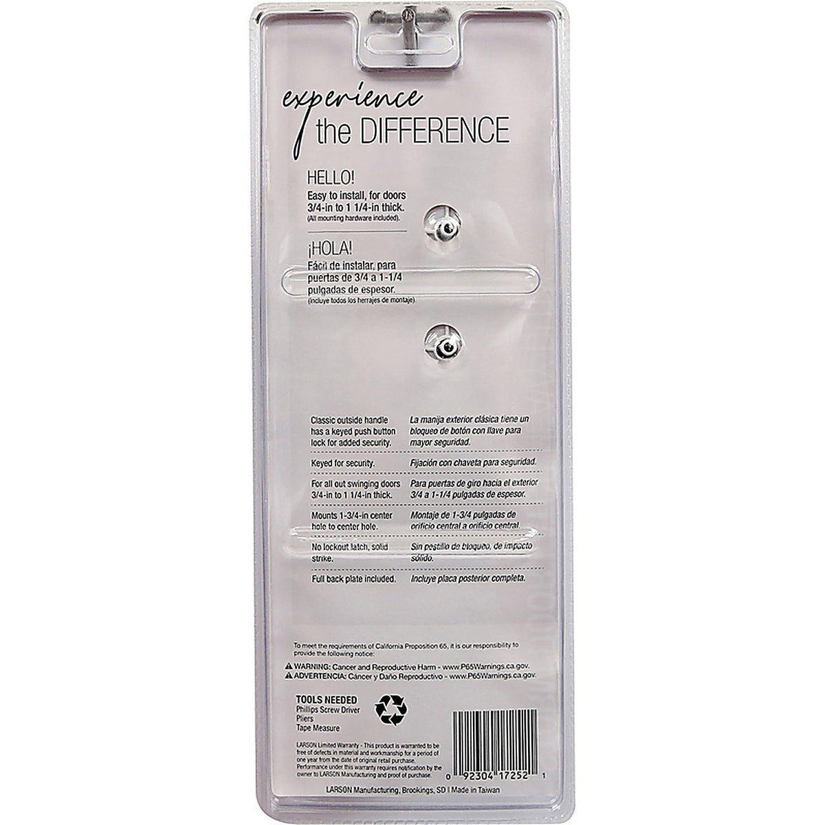 Larson CH2010301 Heavy Duty White Zinc Push Button Keyed Latch 1 pk