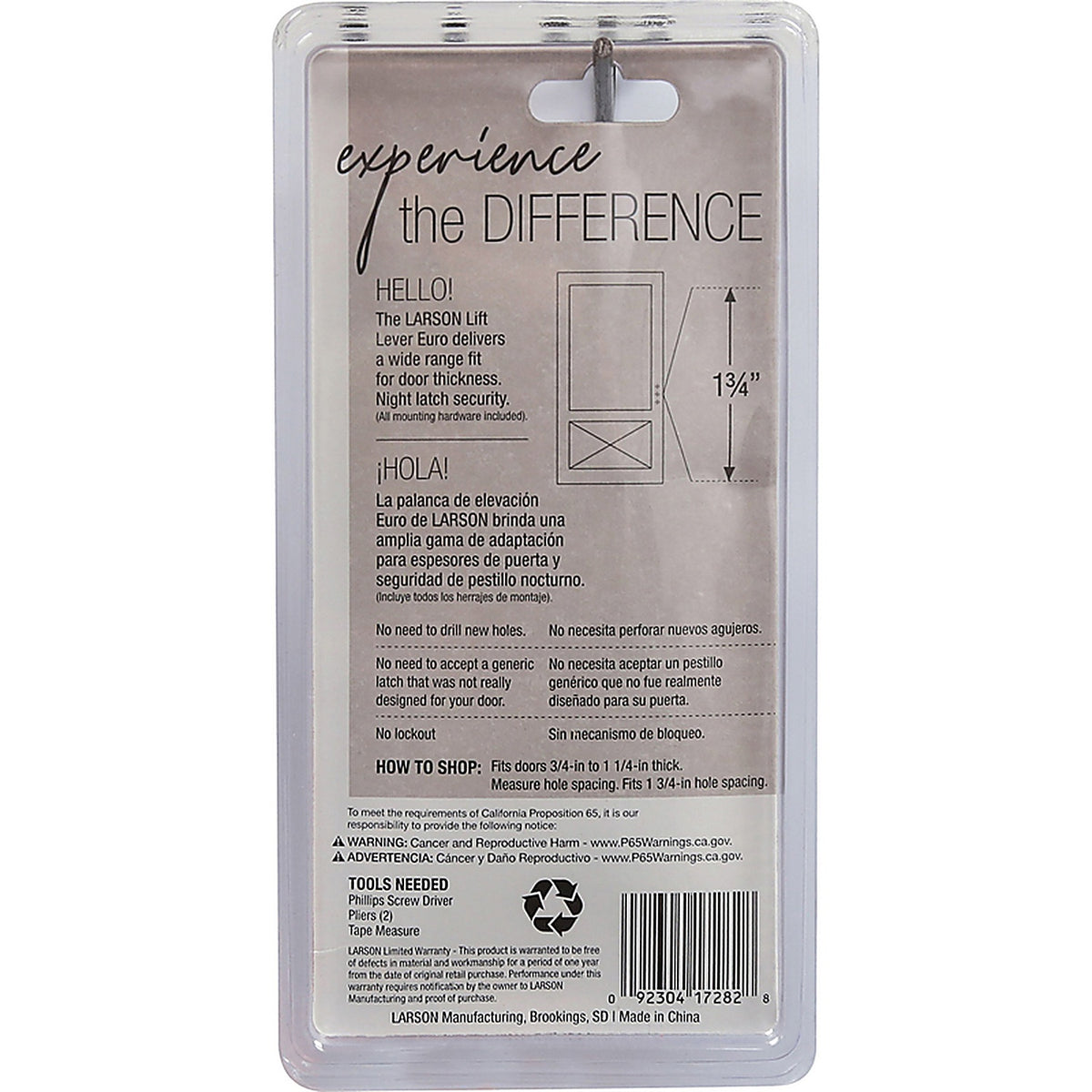 Larson CH4010301 Euro White Zinc Lift Lever Latch 1 pk