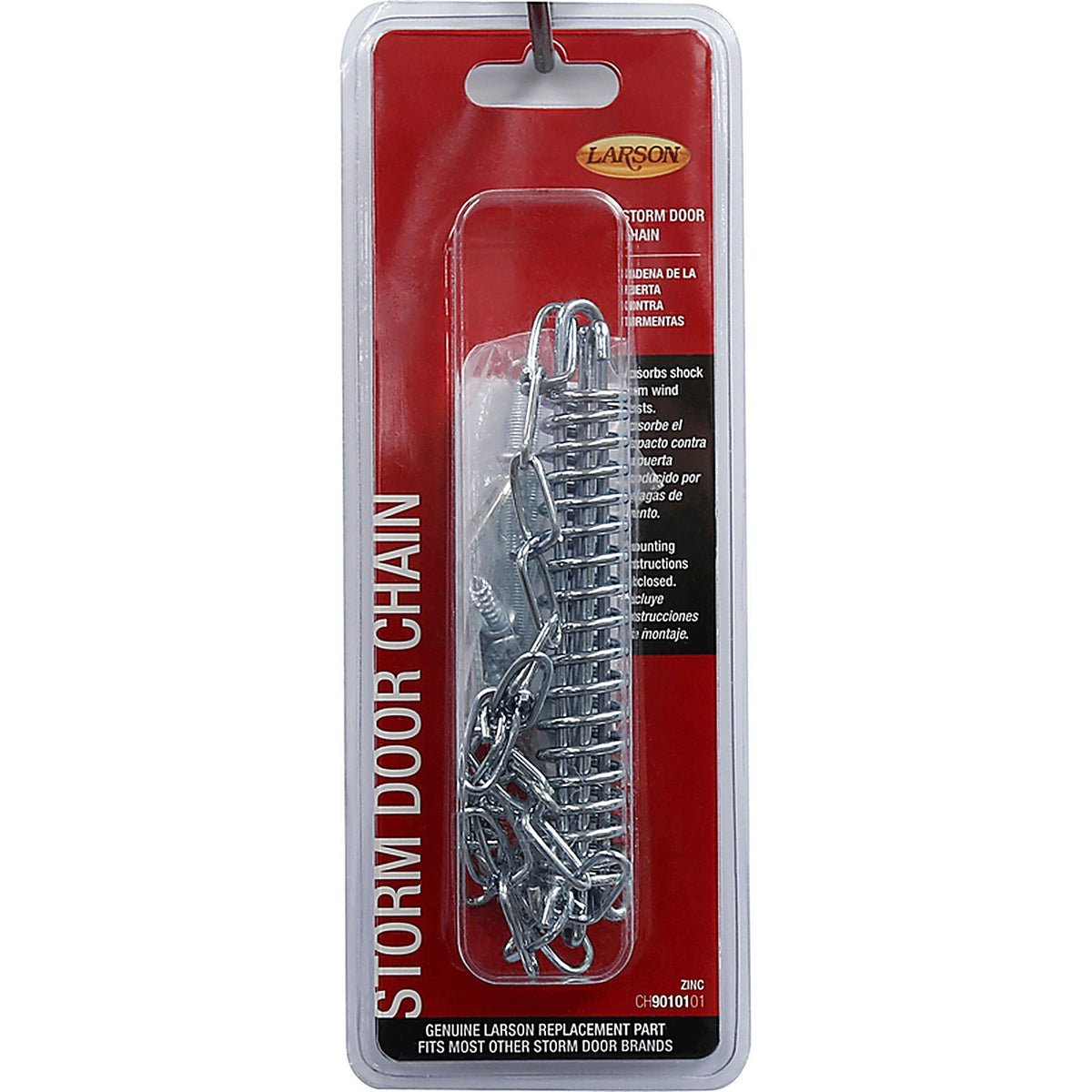 Larson CH9010101 Zinc-Plated Mill Steel Storm Door Wind Chain 9 pc