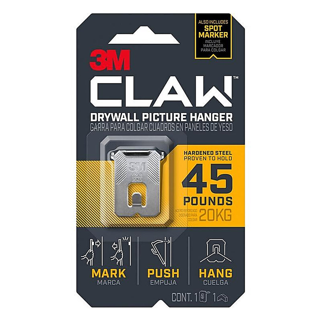 3M 3PH45M-1ES Claw Silver Drywall Picture Hanger 45 lb 1 pk