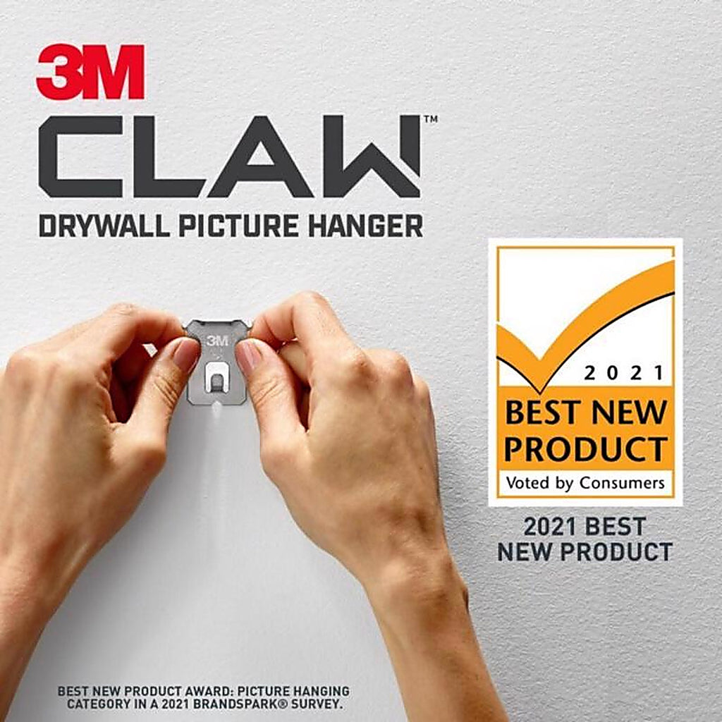 3M 3PH45M-3ES Claw Silver Drywall Picture Hanger 45 lb 3 pk
