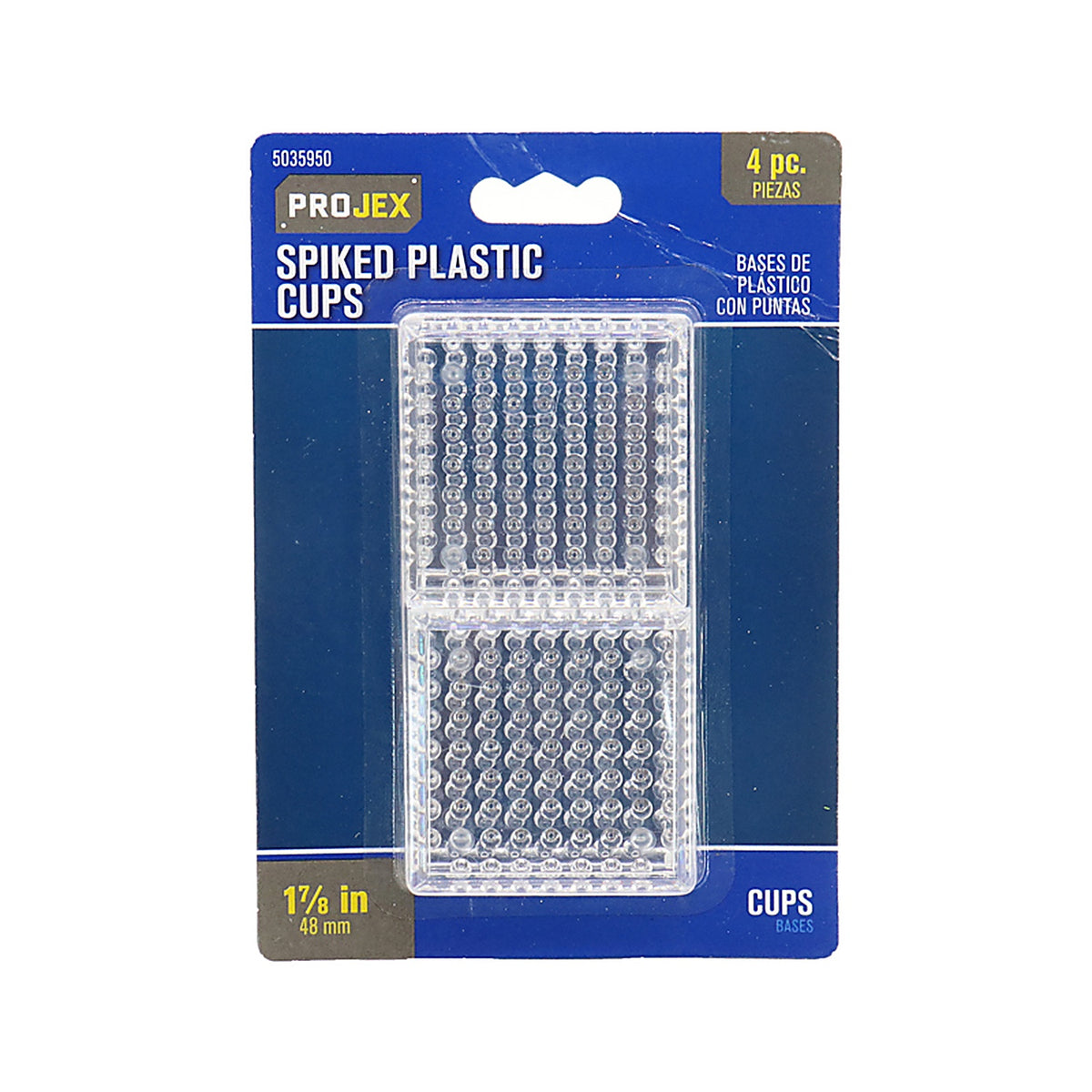 Projex - P0012 - Plastic Furniture Cups w/Spikes Clear Square 1-7/8 In. W X 1-7/8 In. L 4 Pack