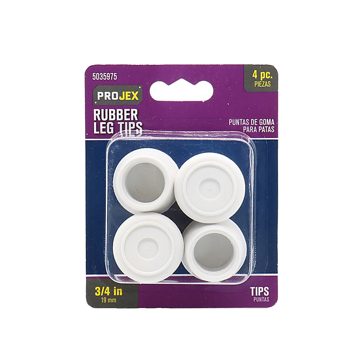 Projex - P0052 - Rubber Leg Tip Off-White Round 3/4 In. W 4 Pack