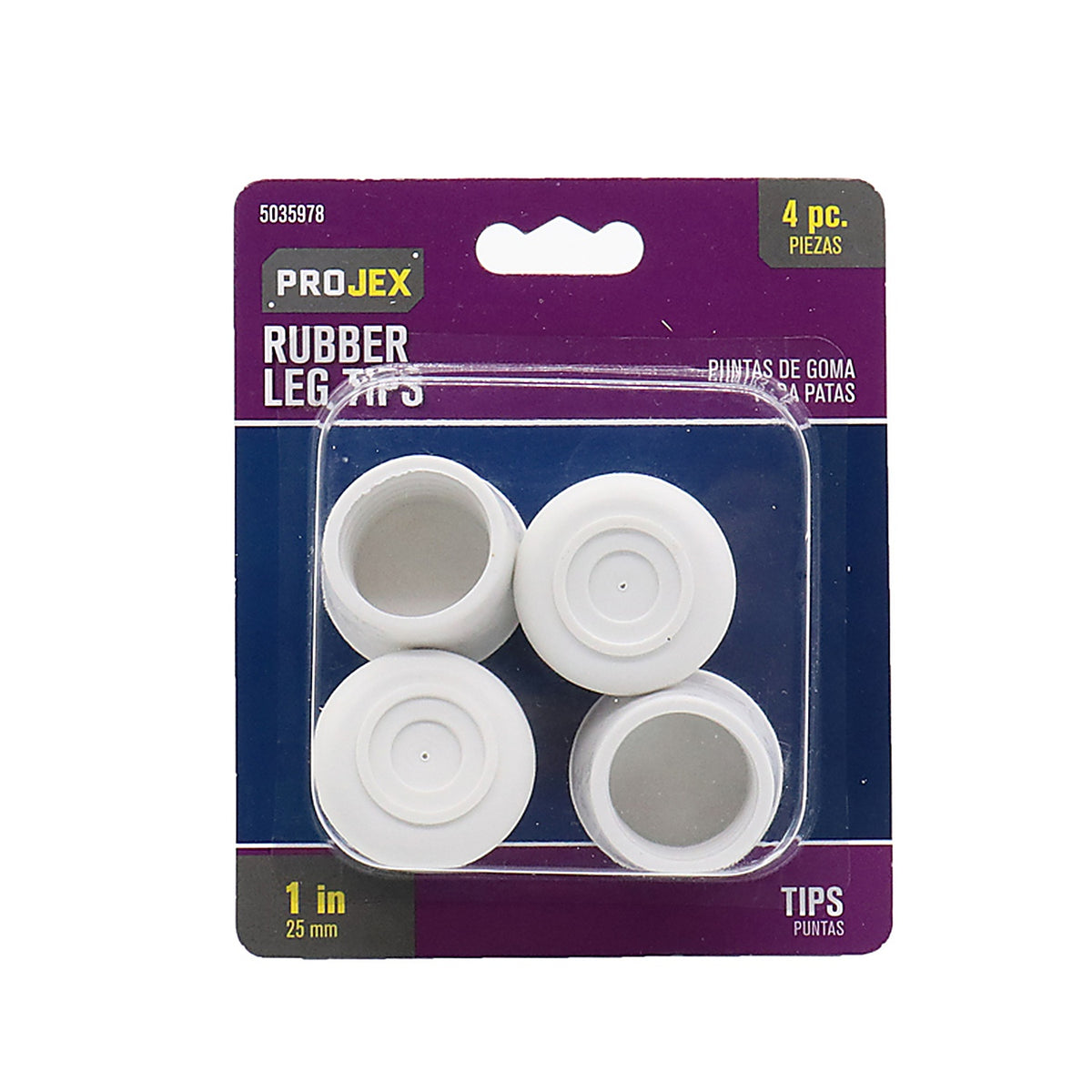 Projex - P0054 - Rubber Leg Tip Off-White Round 1 In. W 4 Pack