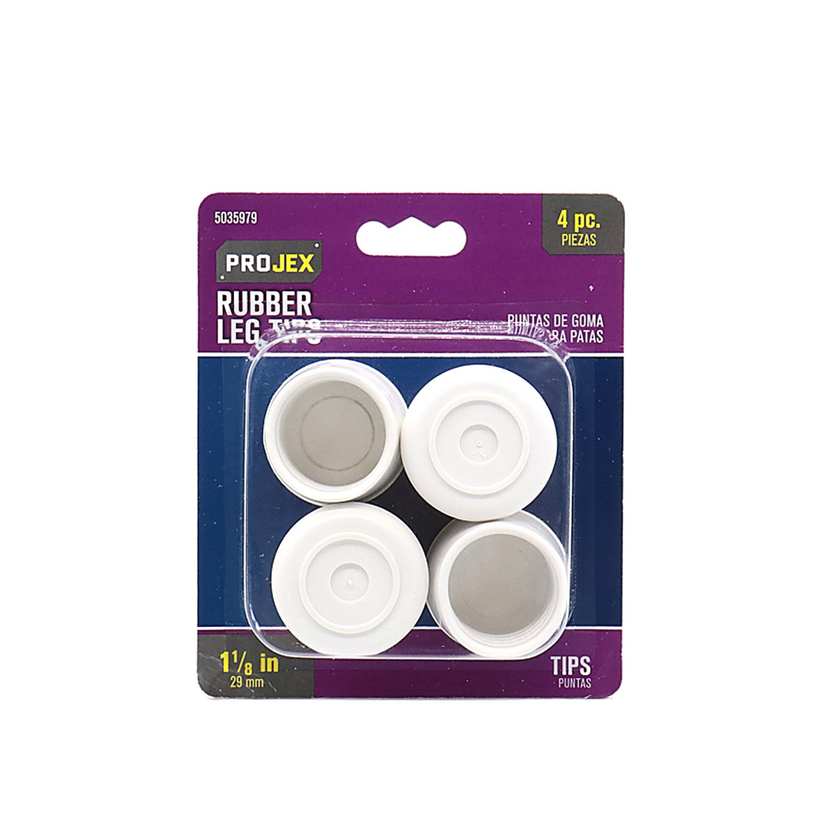 Projex P0055 Rubber Leg Tip Off-White Round 1-1/8 in. W 4 pk