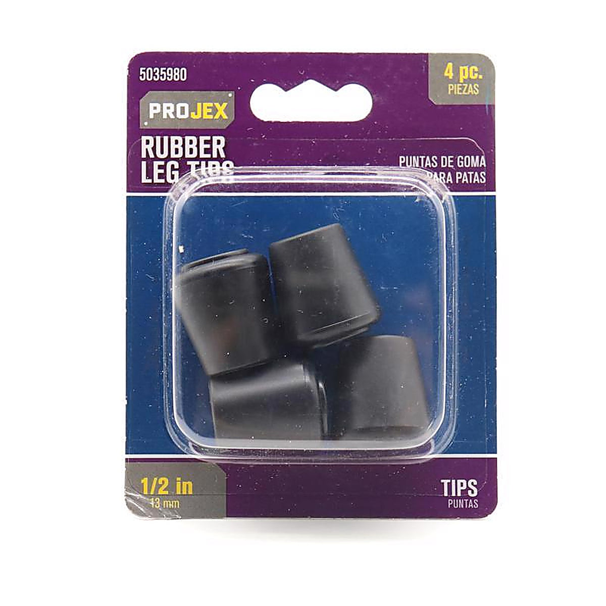 Projex - P0005 - Rubber Leg Tip Black Round 1/2 In. W 4 Pack