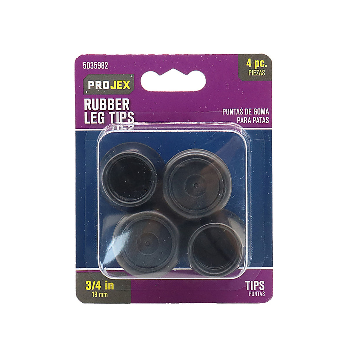Projex - P0047 - Rubber Leg Tip Black Round 3/4 In. W 4 Pack