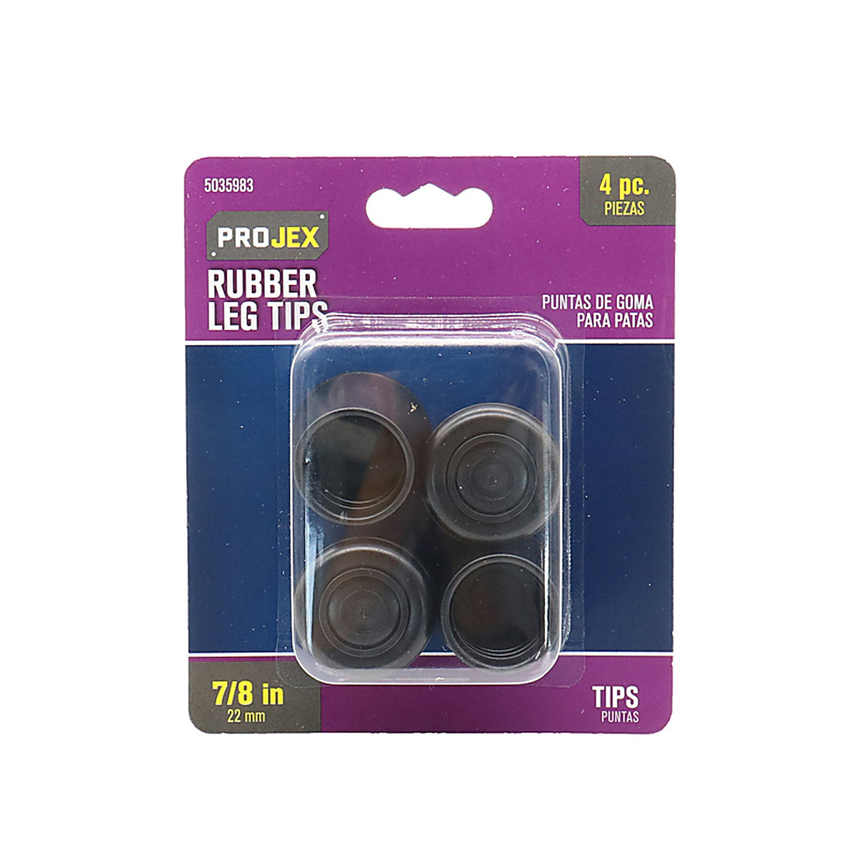 Projex - P0048 - Rubber Leg Tip Black Round 7/8 In. W 4 Pack